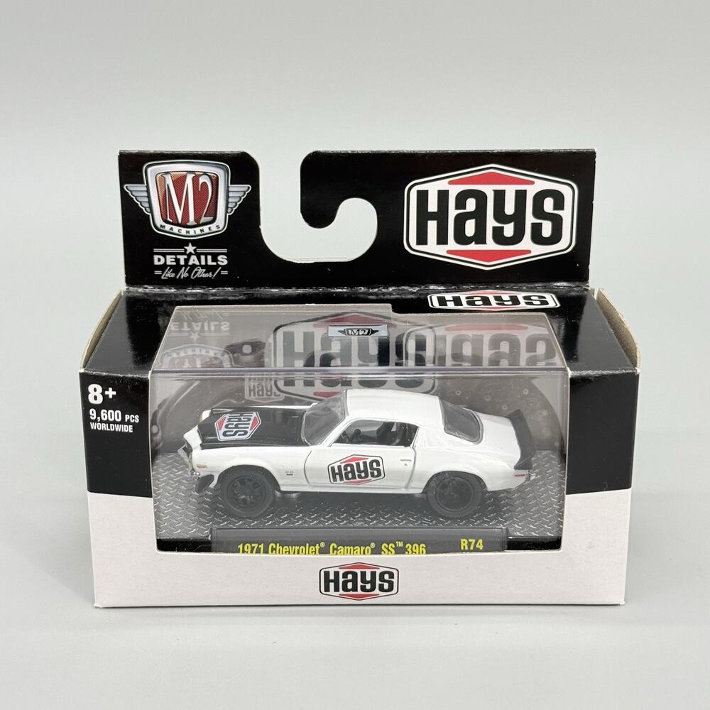 M2 Machines 1:64 White 1971 Chevrolet Camaro SS 396 Hays R74 22-76 Diecast